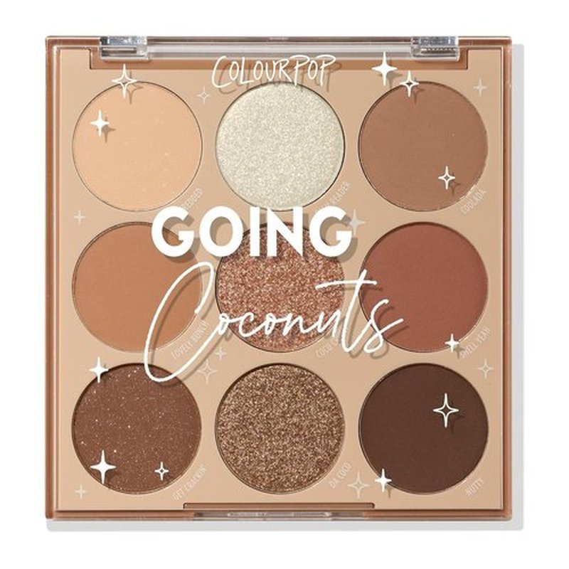ColourPop Going Coconuts Eyeshadow Palette - Cool-Toned Neutrals with Ultra-Velvety Finish | High-Pigment, Long-Wearing (0.3 oz)