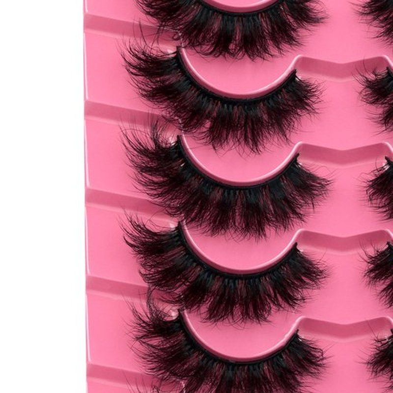Mink Lashes 8D False Eyelashes Wispy Eye Lashes Cat-Eye Long 18 MM Dramatic FANXITON 7 Pairs Pack Volume Thick Faux Mink Lashes Multipack