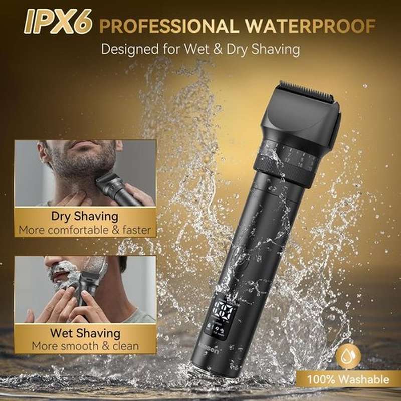 Beard Trimmer for Men | 42 Adjustable Length Settings - Professional Waterproof Hair Clippers with LED Display