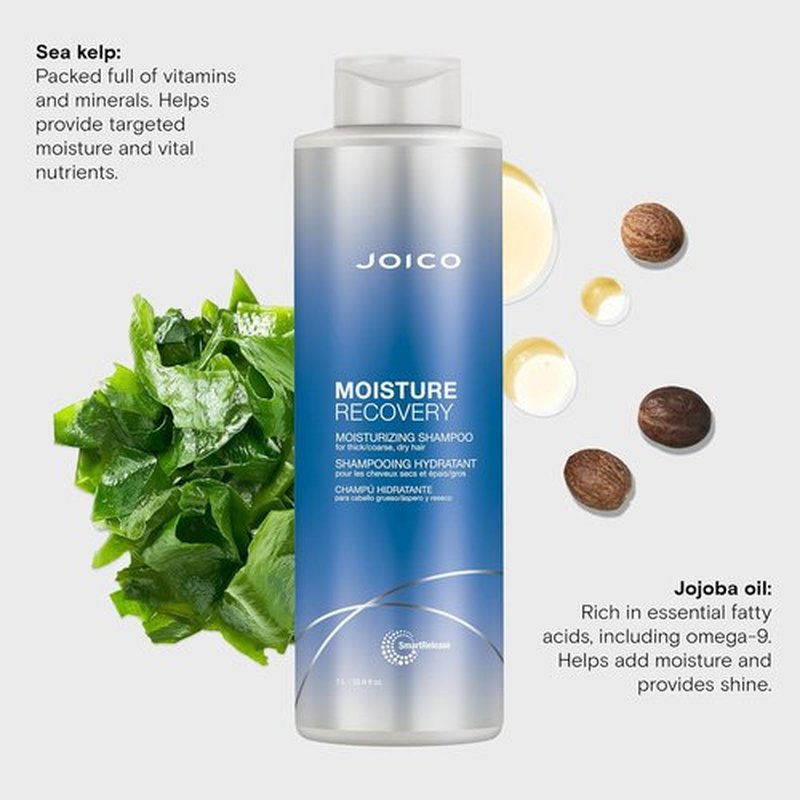 Joico Moisture Recovery Shampoo - Moisturizing Formula for Thick, Coarse Hair | Replenish & Restore Smoothness