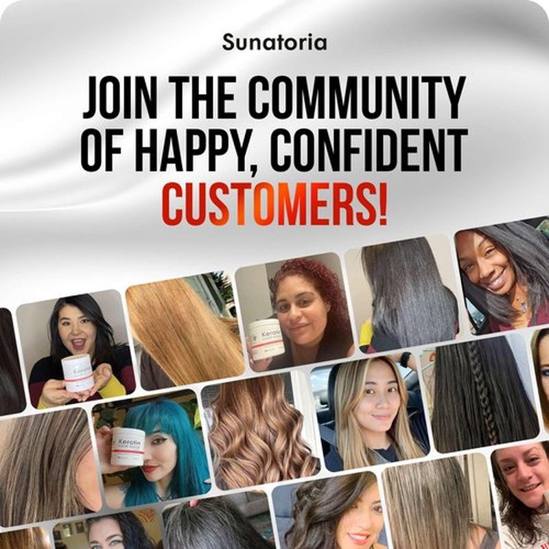 SUNATORIA Keratin Hair Mask, Deep Conditioning Keratin Hair Treatment for Dry, Damaged & Frizzy Hair, Hydrolyzed Keratin, Silk Protein, Amino Acids, Argan Oil, Made in Korea, 8.4 fl oz (248 mL)