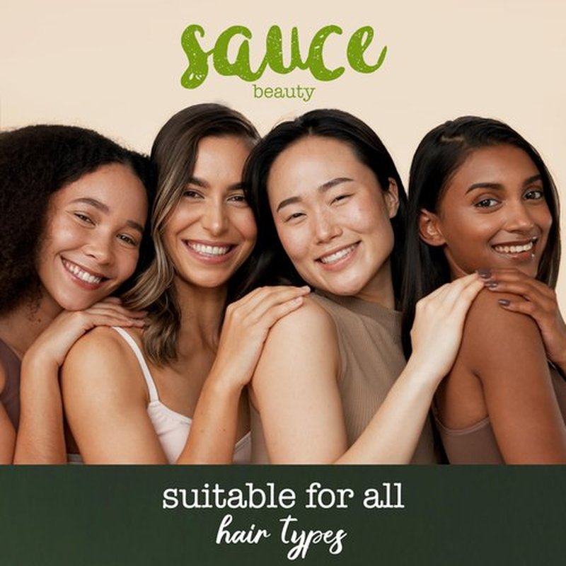 SAUCE BEAUTY Guac Hair Gloss, 3 Fl Oz High Intensity Shine, Jojoba Oil, Green Tea Extract & Squalane to Smooth, Boost Shine & Control Frizz for Sleeker, Softer, More Manageable Hair, Vegan Formula