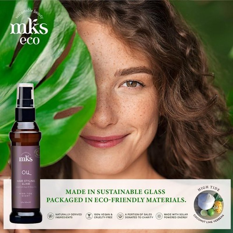 MKS Eco Oil - Hair Styling Elixir with Moroccan Argan & Hemp Seed Oil - Nourish, Control Frizz & Enhance Smoothness - Vegan & Cruelty-Free