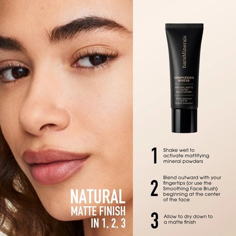 Complexion Rescue Natural Matte Tinted Moisturizer, Birch 1.5, Vegan, Cruelty-Free & Dermatologist-Tested