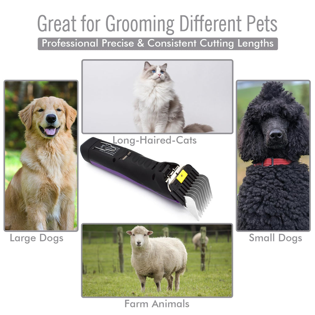 Professional A5-Style Animal Clipper Stainless Steel Color-Coded Snap-on Attachment Guard Guide Comb, 1/8"-1" Compatible with Wahl KM Series Oster A5 Andis Detachable Blade Pet Dog Groomers (#5-5/8")
