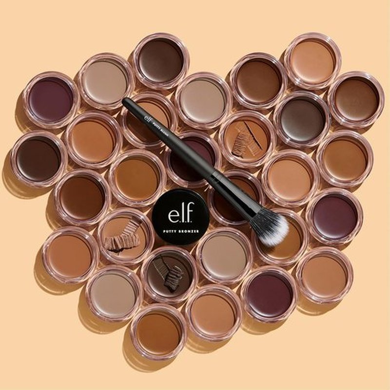 e.l.f. Putty Bronzer - Creamy, Highly Pigmented Formula for Long-Lasting Glow | Infused with Argan Oil & Vitamin E, Tan Lines, 0.35 Oz