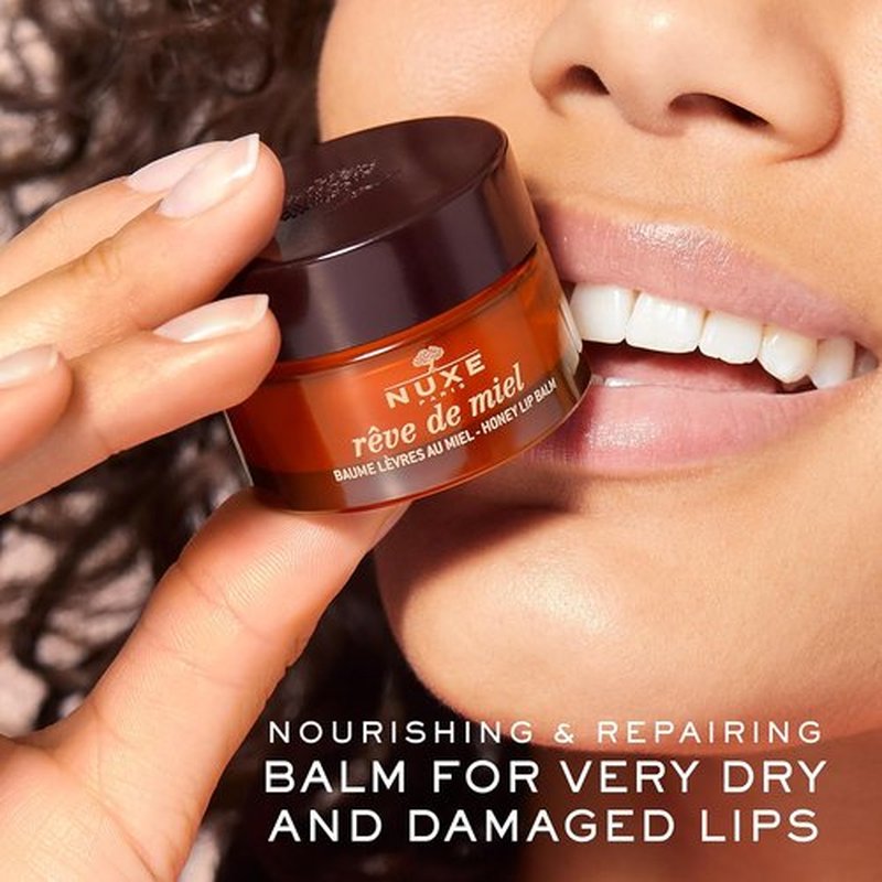 NUXE Rêve De Miel Lip Balm - Ultra Nourishing Honey & Shea Butter for Dry Lips | 0.52 Oz
