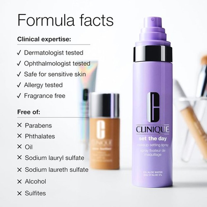 Clinique Makeup Setting Spray - Hydrating Aloe Water Formula | All-Day Hold | Alcohol-Free + Soothing for Sensitive Skin