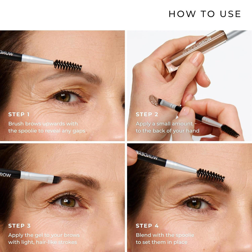 WUNDERBROW Eyebrow Gel - Waterproof & Smudgeproof Formula | Long-Lasting Auburn Shade, Vegan & Cruelty-Free