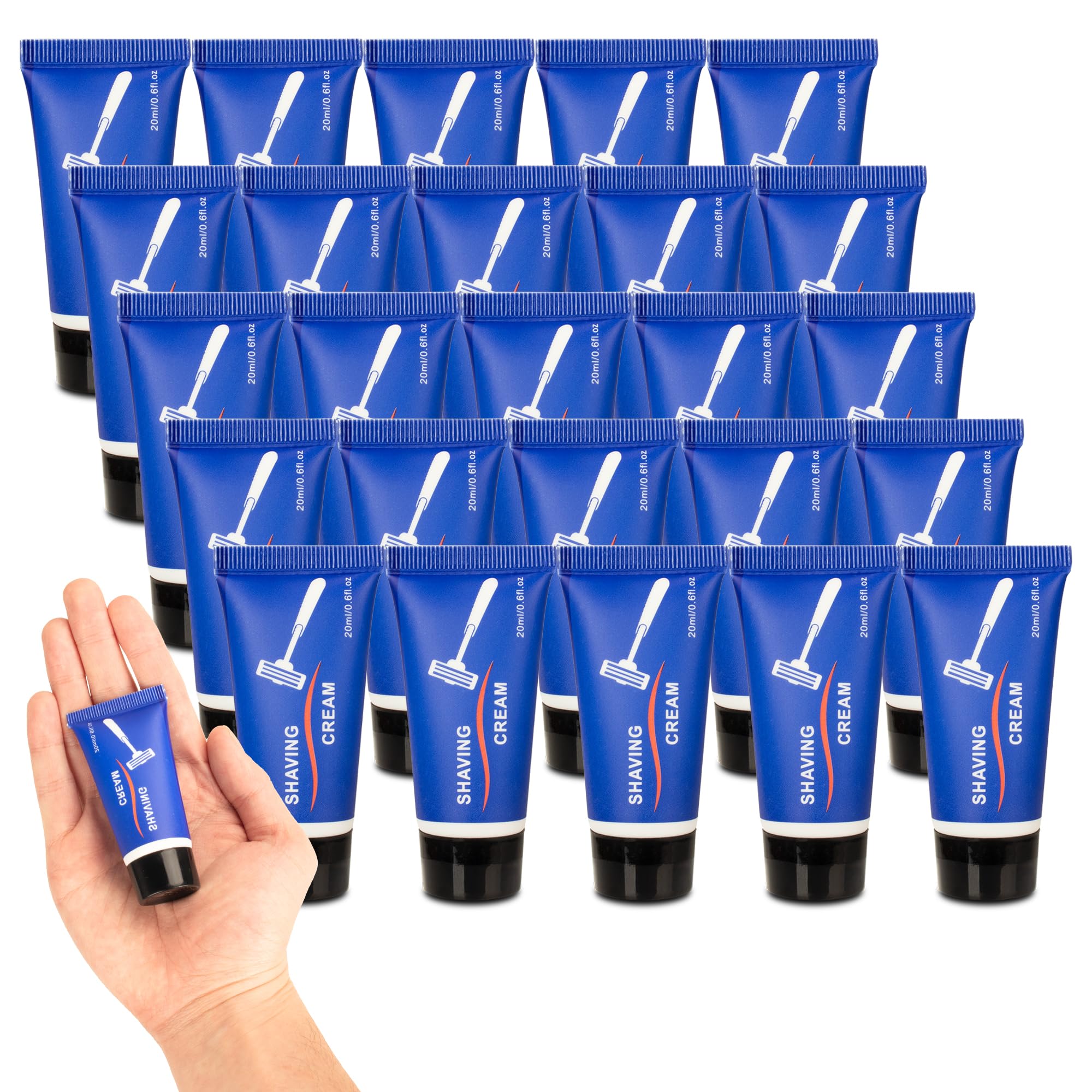 Lilingsty Shaving Cream Bulk, 20ml/0.7fl oz Travel Shaving Cream, Individually Packaged, Suitable for Travelling, Hotels, Home, Camping, Charities, Homeless People (100-PACK)