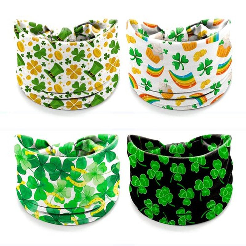 IDDFEVE 4Pcs St. Patrick's Day Headbands for Women - Irish Shamrock Leprechaun Holiday Hair Bands, Festive Gift Hair Accessories(Lucky)