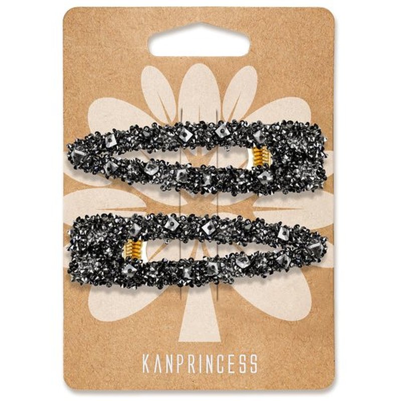 KANPRINCESS 2PCS Rhinestone Hair Clips,Snap Hair Accessories,Decorative Hair Clips,Rhinestone Barrettes For Women Girls(SET10)