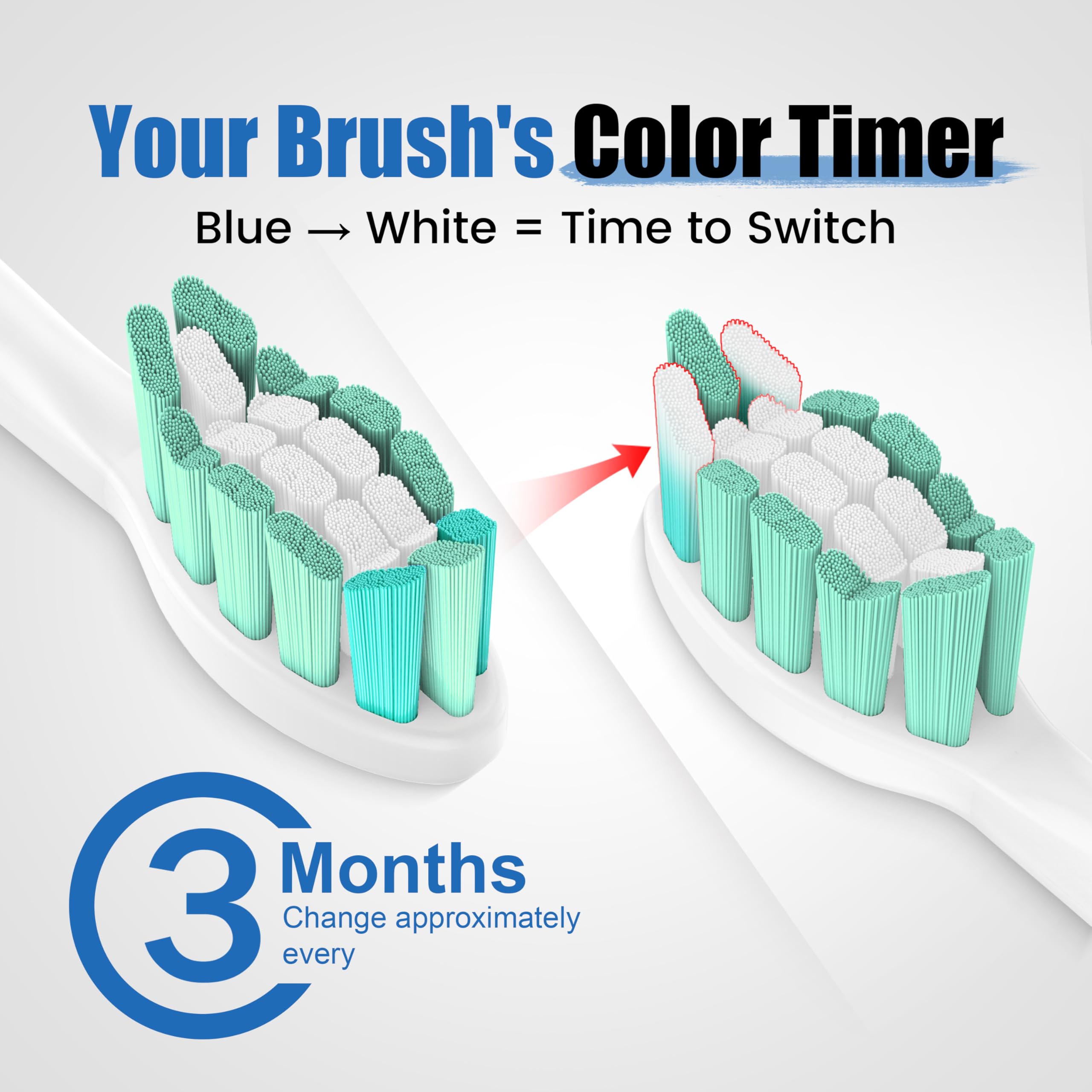 Replacement Toothbrush Heads Compatible with Philips Sonicare – Gentle & Effective Electric Tooth Brush Refill for Plaque Control, 10 Pack (Black)