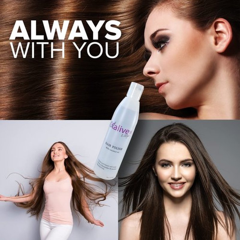 KALIVE Hair Polish with Coconut Oil - Nourishing, Smoothing for Frizzy, Dry, and Damaged Hair - 12 oz, Anti-Frizz Product