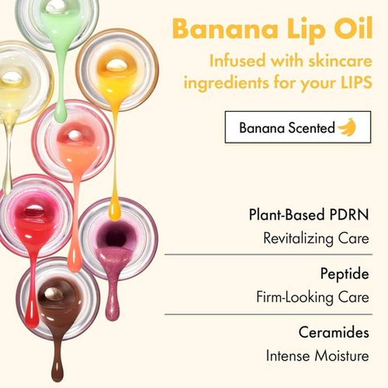 Amuse Seoul Banana Lip Oil | Hydrating Vegan Lip Oil with Peptide & Rice PDRN - 01 Zen Matcha, Lightweight Glossy Finish