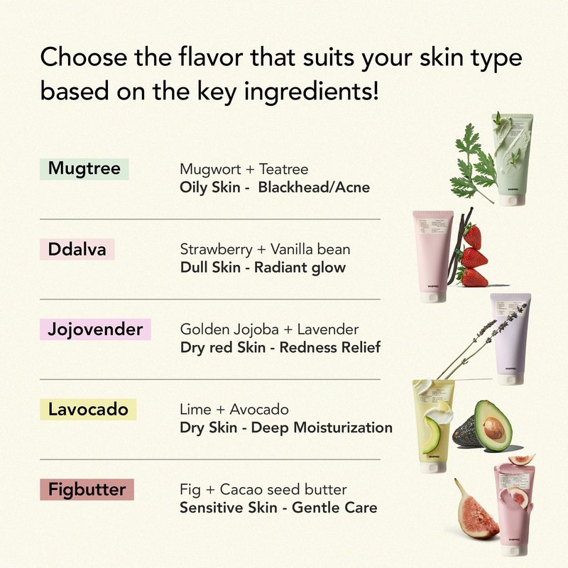 Whipped Korean Skincare Face Wash, Deep Cleansing Vegan Facial Cleanser for Oily Skin and Pore Care with Niacinamide, Hyaluronic Acid, Ceramide, Mugwort & Teatree, Doubles as a Face Mask, 4.5 oz
