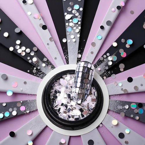 Nail Sequins Silver Square Sequins Nail Art Supply for Nails Decoration Makeup DIY Arts Crafts Nail Art and Polish