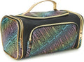 Juicy Couture Makeup Bag - Black Rainbow Cosmetics Organizer for Travel Essentials | Stylish Duffel