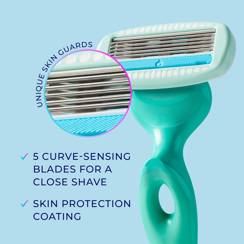 Schick Hydro Silk Sensitive Razor Blade Refills,| 5-Blade Sensitive Skin Razors for Women | Womens Razor Refills for-Sensitive Skin,6 Count (Pack of 2)