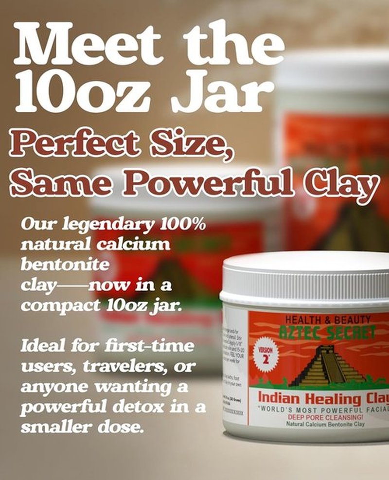 Aztec Secret - Indian Healing Clay 10oz Jar | Deep Pore Cleansing Facial & Body Mask - 100% Natural Calcium Bentonite Clay