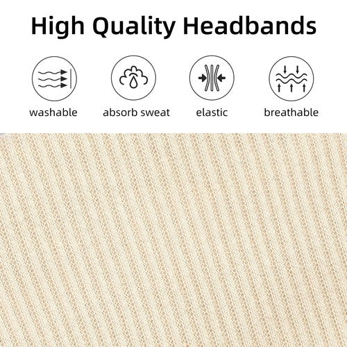 TERSE Headbands for Women Wide Non Slip Boho Head Bands Soft Elastic Thick Hairbands Fashion Workout Yoga Hair Accessories, 6 Pack