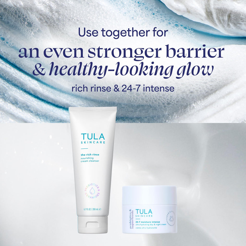 TULA Skin Care 24-7 Moisture Intense Ultra Hydrating Day & Night Cream - Travel-Size, Ultra Nourishing Moisturizer for Face. Soothe Skin, Maintain Skin Balance & Improve Skin Smoothness, 0.5 oz.