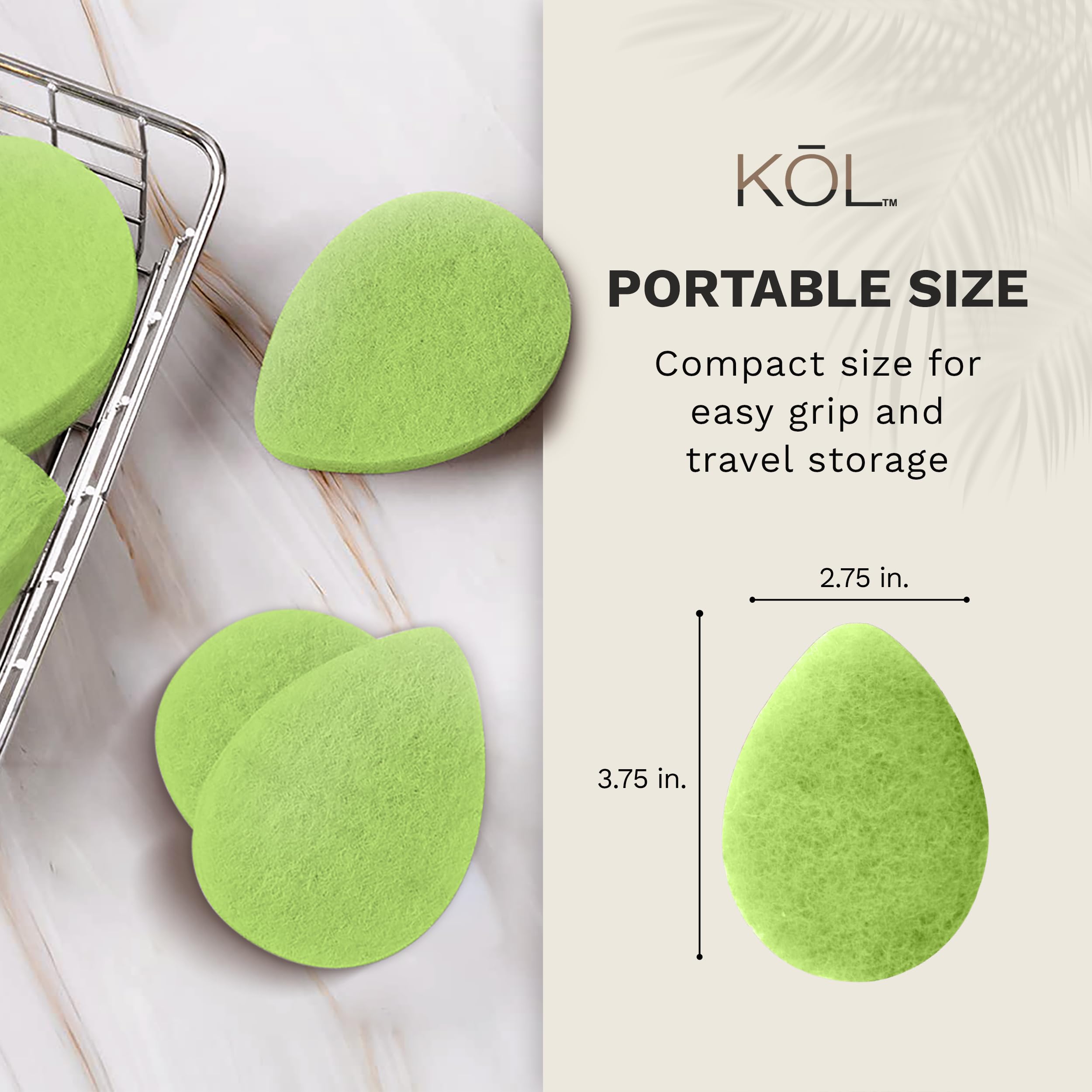 KOL Face Scrubber, Aloe Infused Exfoliating Facial Cleansing Pads, Disposable Exfoliator Face Sponge for Daily Cleaning and Makeup Removal, 6 Count
