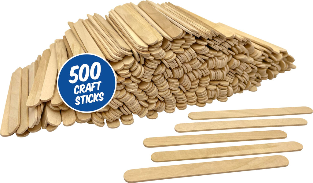 Teacher Created Resources Craft Sticks - Box of 500, Premium Birch Wood, 4 1/2'' x 3/8'', Natural Unfinished for Arts & Crafts, DIY Projects, School & Classroom Supplies, Food Safe