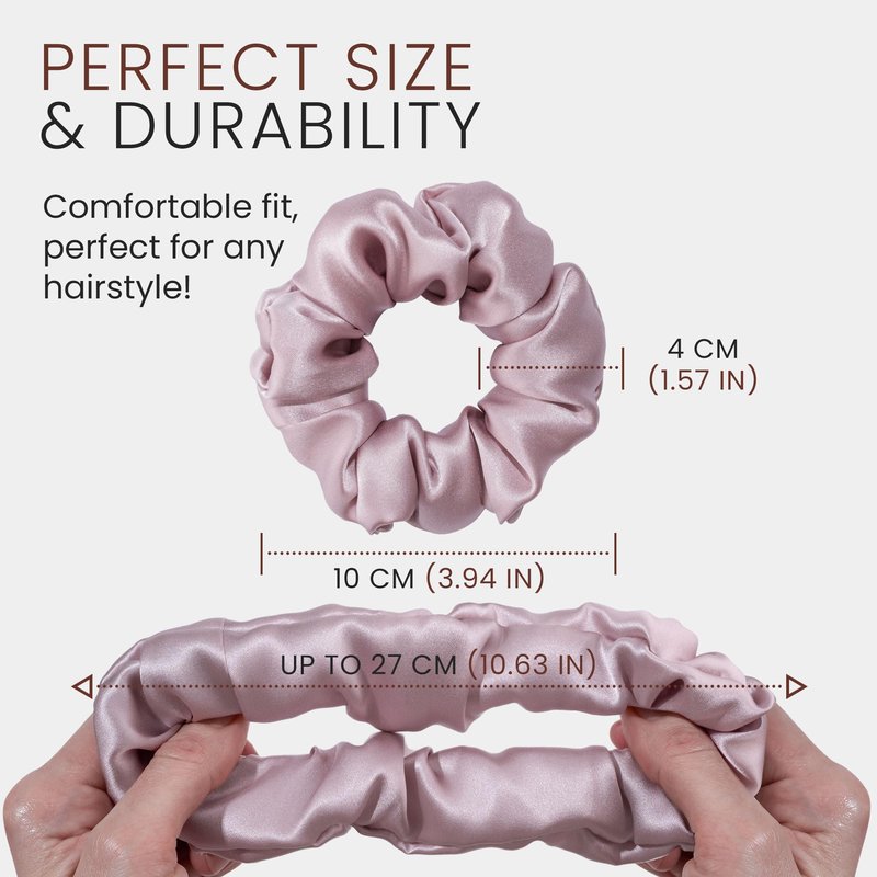 Wycare 100% Silk Scrunchies - Gentle on Hair Mulberry Silk Scrunchies for Women - Luxurious Sleep Ties for Women's Curly Hair (Set of 3 Nude)
