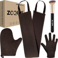 ZOQINI Self Tanning Mitt Kit, Velvety Soft Tanner Mitt and Back Tanning Applicator, Exfoliating Glove, Angled Face Tanner Brush for Sunless Tanning Oil Lotion Mousse Gel (4 Pack Bronze, Boxed)