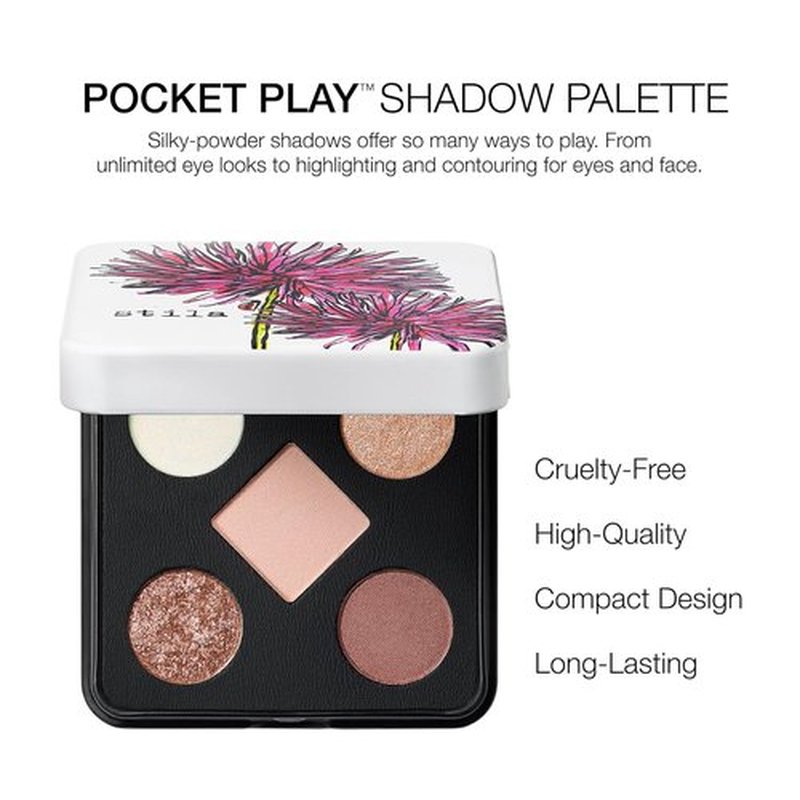 Stila Pocket Play™ Eye Shadow Palette - 5 Silky Powder Shades for Eyes & Face | Travel-Friendly, Blendable Formula