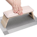 Segbeauty Adjustable Nail Hand Rest Pink, 3 Tier Collapsible Wooden PU Leather Arm Rest for Nails, Portable Manicure Hand Stand for Nail Tech with Table Mat Professional Nails Art Accessories Tool