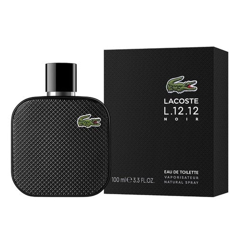 Lacoste L.12.12 Noir Eau de Toilette - Men's Fougere Aromatic Fragrance - 3.3 Fl Oz with Basil, Lavender & Dark Chocolate