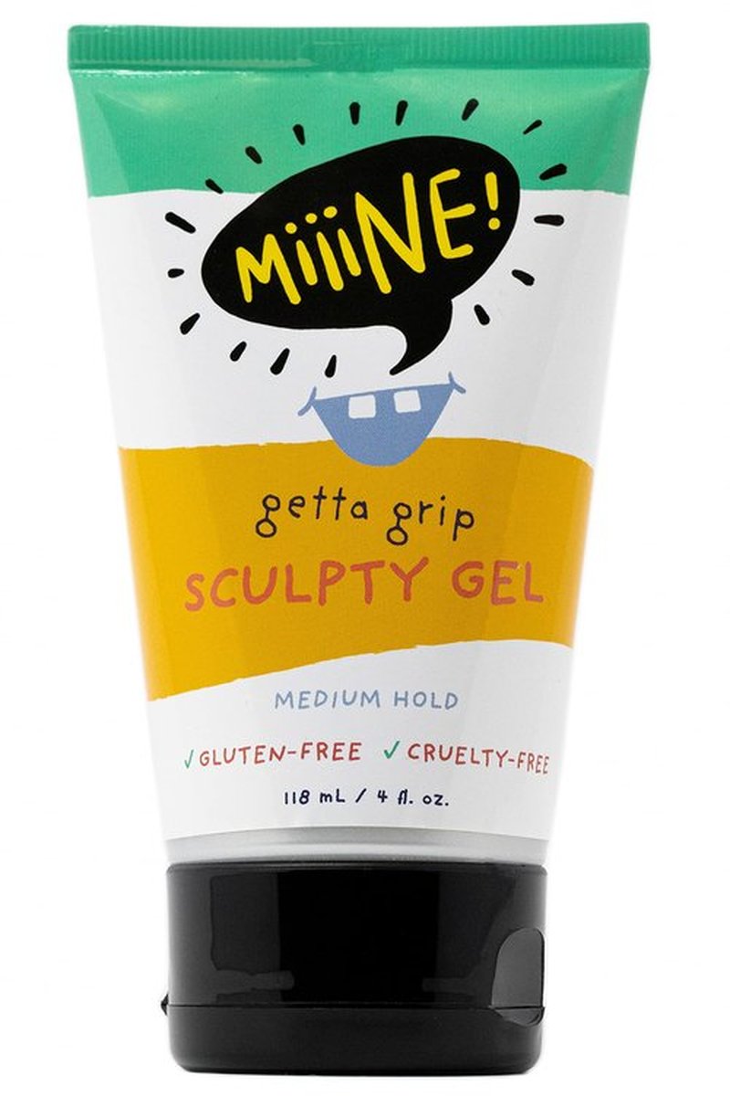 MiiiNE! Getta Grip Scultpty Gel 4oz | Medium-Strong Hold Kids Hair Gel - Styling Gel with Light Smell and No Flaking Cruelty Free Hair Gel for Kids Made in USA