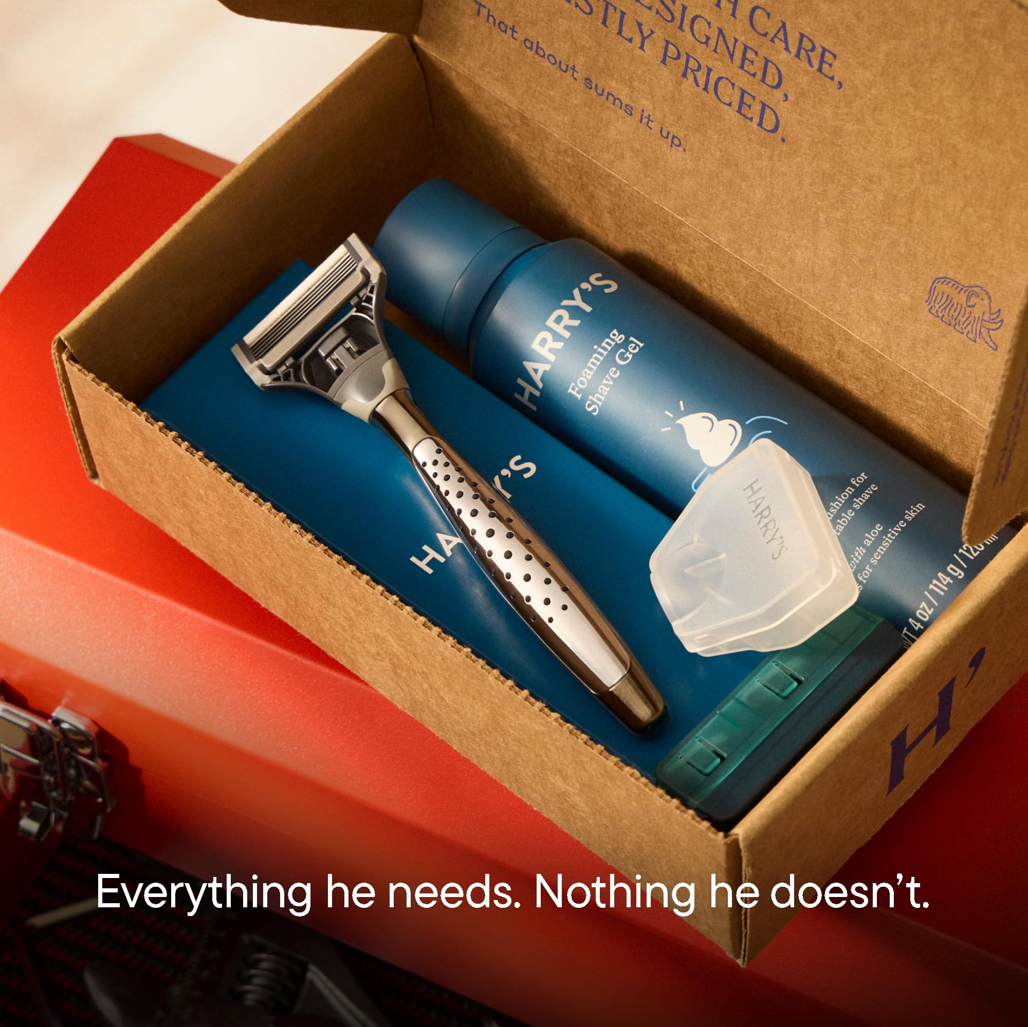 Harry's Original Shaving Kit for Men - Razor Handle, 3 Razor Blade Refills, Foaming Shave Gel, Travel Blade Cover - German Engineered - Craft Edition