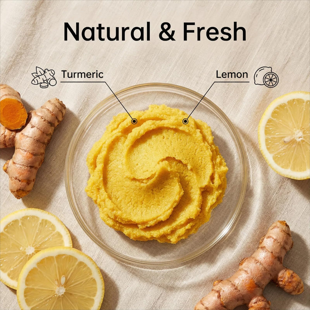 ZaiDoc Turmeric Lemon Sugar Body Scrub, Natural Exfoliating Body with Aloe, Coconut Oil & Hyaluronic Acid, Moisturizing Skin Smoothing Scrub, Gentle Plant-Based Exfoliator for Daily Body Care, 4.2oz