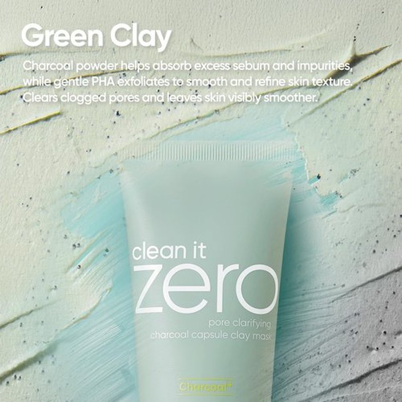 BANILA CO Clean It Zero Charcoal Capsule Pore Polish Mask | Gentle Exfoliating Facial Polish with Charcoal PHA Capsules & Green Clay | Korean Skincare for Oily & Sensitive Skin (100g / 3.53 oz)