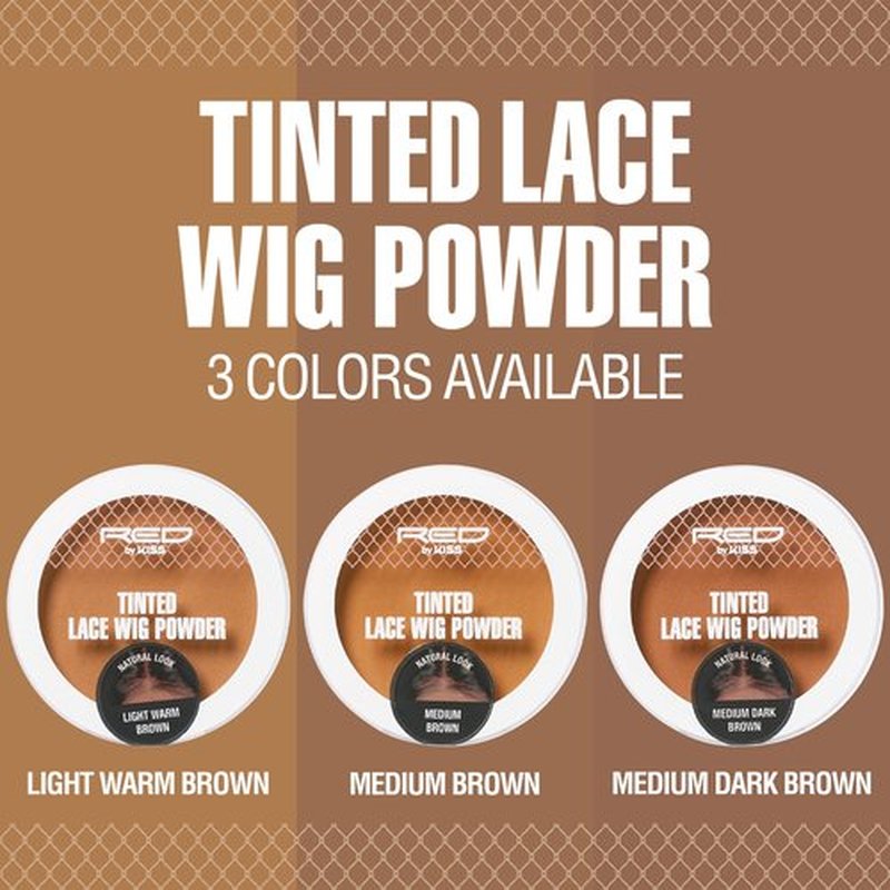 Red by Kiss Lace Wig Brush Tinted Powder Set – Matte Finish, Oil Control, Lightweight, Long-Lasting, Mix & Match Shade Duo