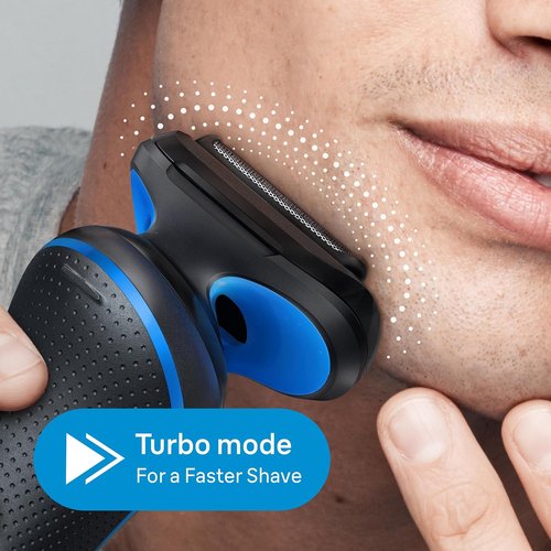 Braun Electric Shaver - Series 5 5150cs Wet & Dry Razor with Turbo Mode, Beard Trimmer & Charging Stand - Blue
