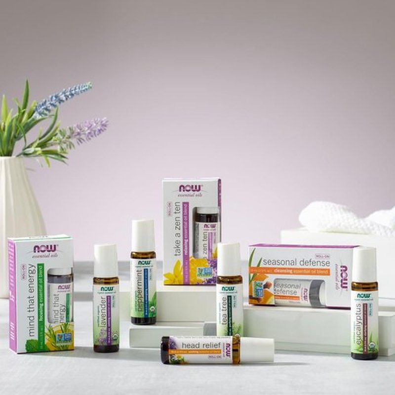 NOW Foods Tea Tree Essential Oil Roll-On - Certified Organic Purifying Blend, 10 mL for Topical Aromatherapy