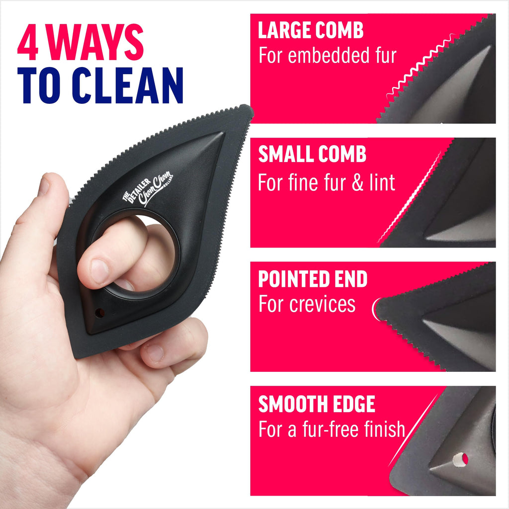 ChomChom Roller Detailer- Scraper for Pet Hair Remover and Lint - Great for CAR - Cat and Dog Hair Remover for Couch, Furniture, Carpet, Clothing and Bedding - Travel Multi-Surface Fur Removal Tool