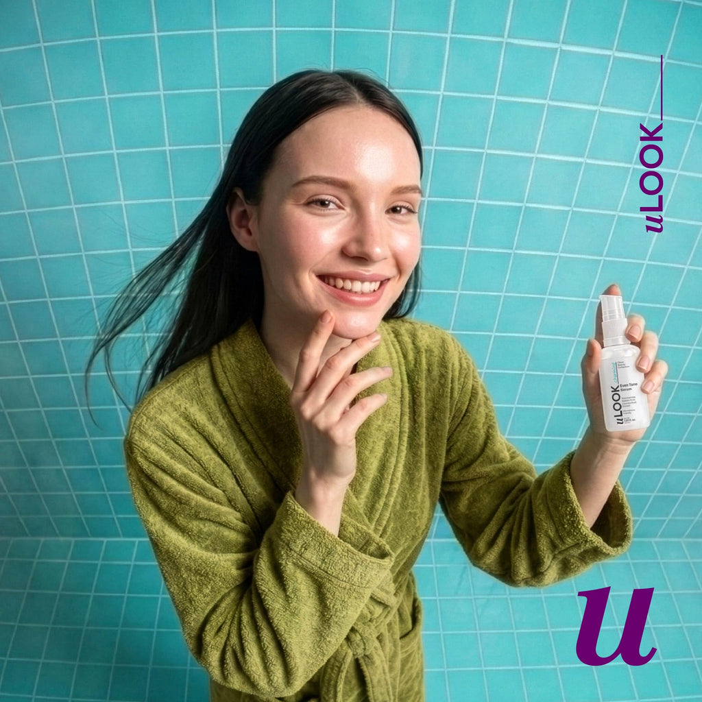 uLOOK Even Tone Serum 30 mL / 1.01 fl oz – Niacinamide, Azelaic Acid & Licorice Root Extract – Uneven Tone Support – Flora Friendly