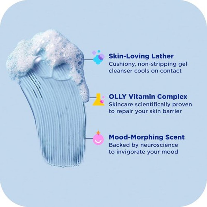 OLLY Body Wash - Cool Mood Formula with Arnica & Vitamin B12 for Hydrated Skin | 17 Fl Oz