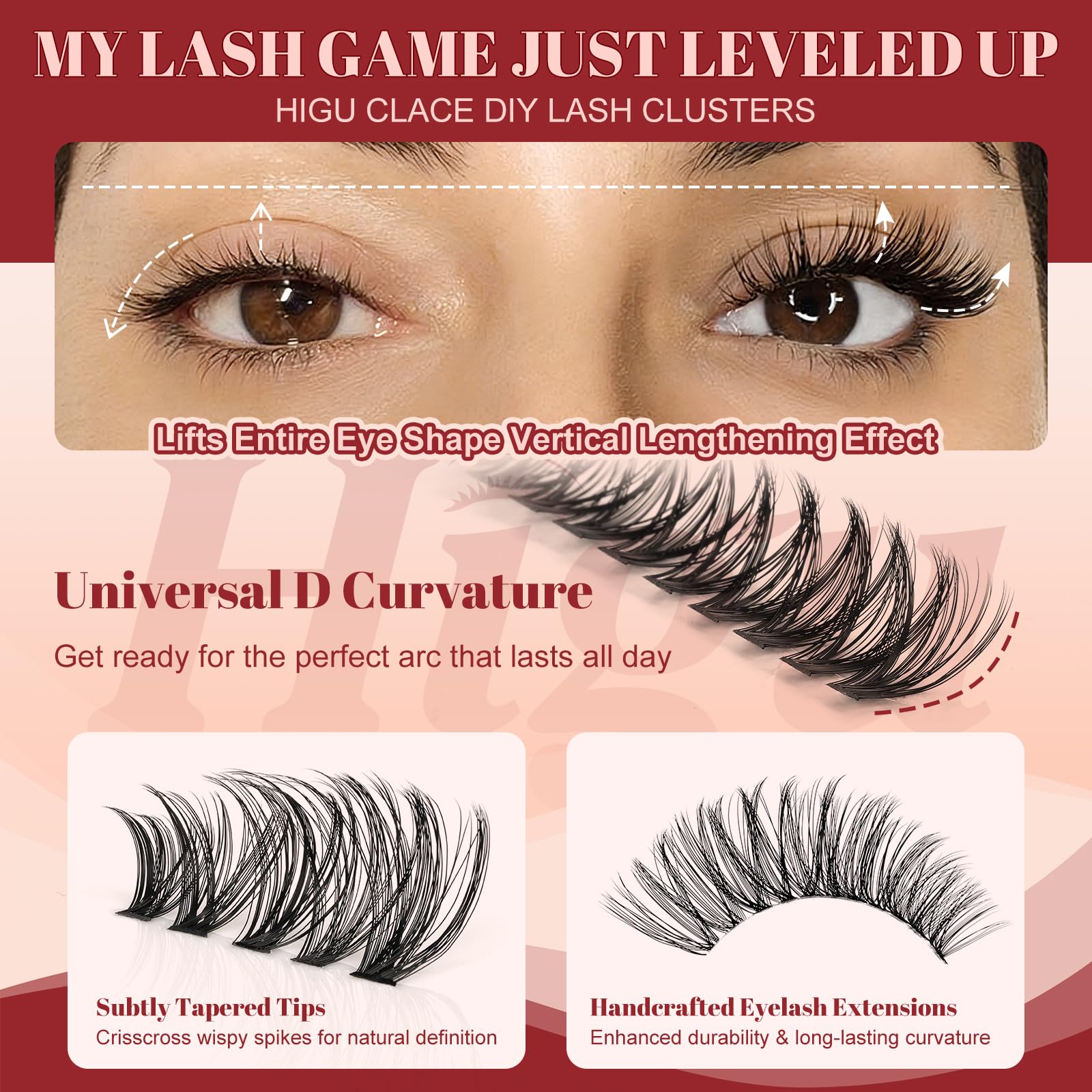 3 Pcs DIY Eyelash Applicator Tool Stainless Steel Cluster Lash Tweezers Eyelash Tweezers Application and Removal False Eyelash Applicator with Eyelash Brushes Strong Grip Lash Tools Rose Gold