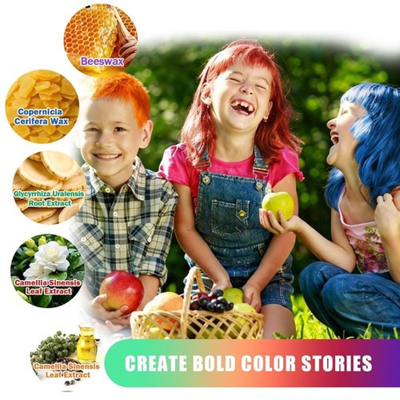 Skiennix Temporary Hair Color Wax - DIY Washable Instant Hair Dye for All Ages | 4 Colors (Blue, Purple, Red, Green)