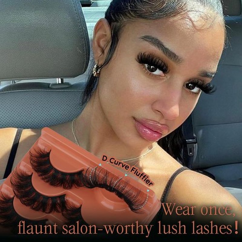 Mink Lashes Fluffy False Eyelashes 20-22mm Dramatic Volume Eyelash Full Eye Lashes 8D D Curly Fake Eyelashes 7 Pairs Faux Mink Lashes Multipack by TOOCHUNAG