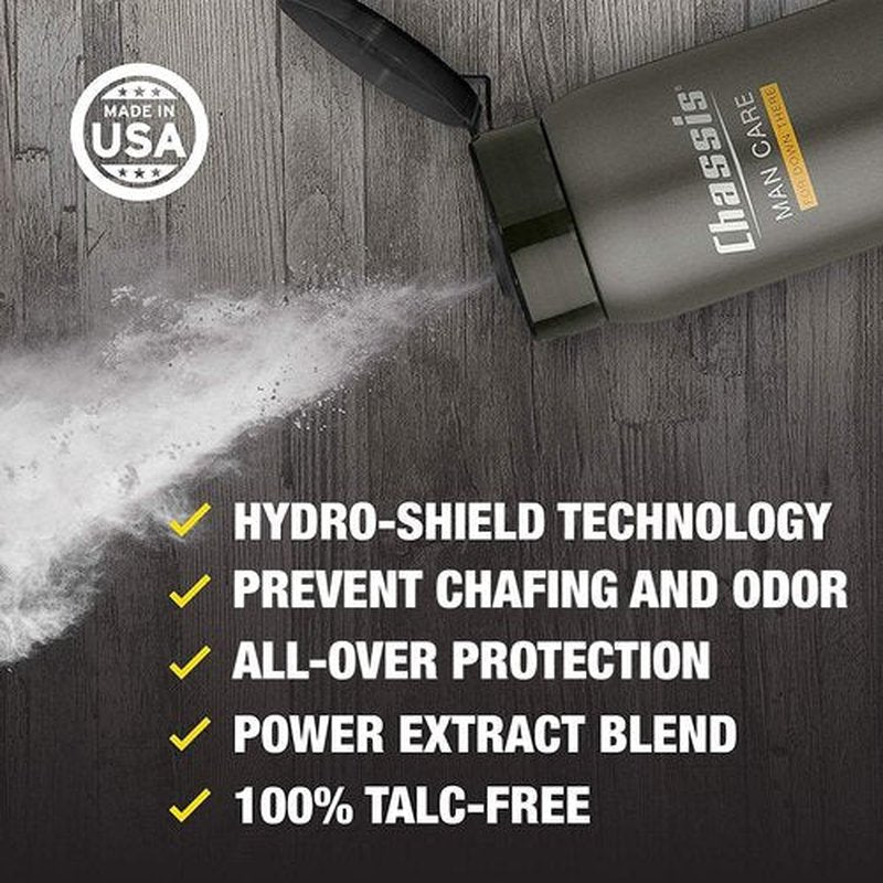 Chassis Ice Max Body Powder for Men - Natural Deodorant with 10X Cooling Sensation | Anti-Chafing, Talc-Free