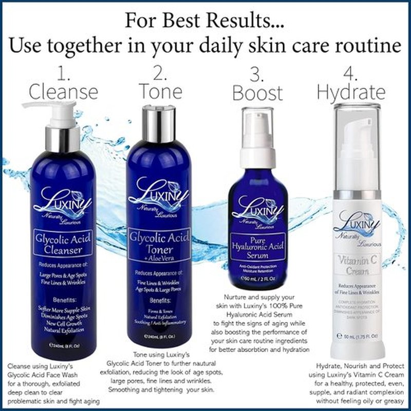 Glycolic Acid Toner - AHA BHA Hydrating Facial Toner | 8 oz Organic Alcohol-Free Witch Hazel for Acne-Prone Skin