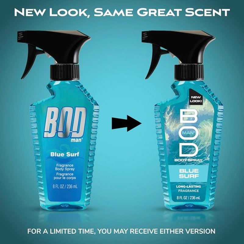 BOD Man Blue Surf Body Spray - Refreshing Fragrance for Men | 8 fl oz