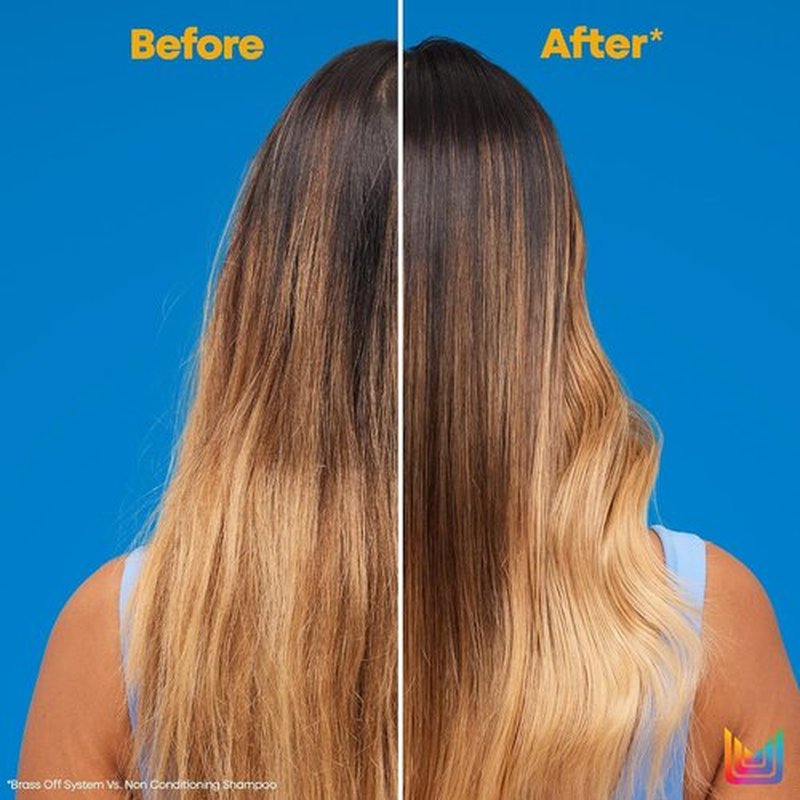 Matrix Brass Off Blue Shampoo & Pigmented Conditioner Set - Tones Brassy Orange Undertones | 10.1 Fl Oz, Vegan